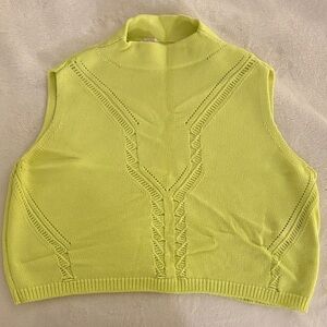 RACHEL Rachel Roy Neon Yellow Sleeveless Turtleneck Sweater